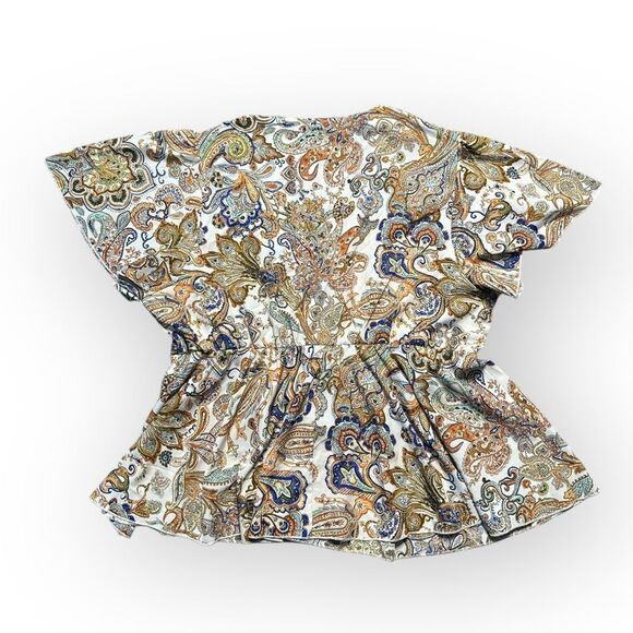 SHEIN Paisley Blouse Womens 4X Bohemian Travel Vacation Resortwear Top - Picture 2 of 5